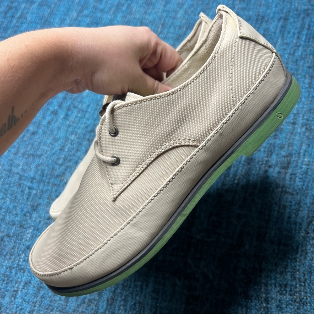 Olukai Honolulu Lace Mesh Casual Shoes in Cream and Green Mens 8.5 - Picture 4 of 9